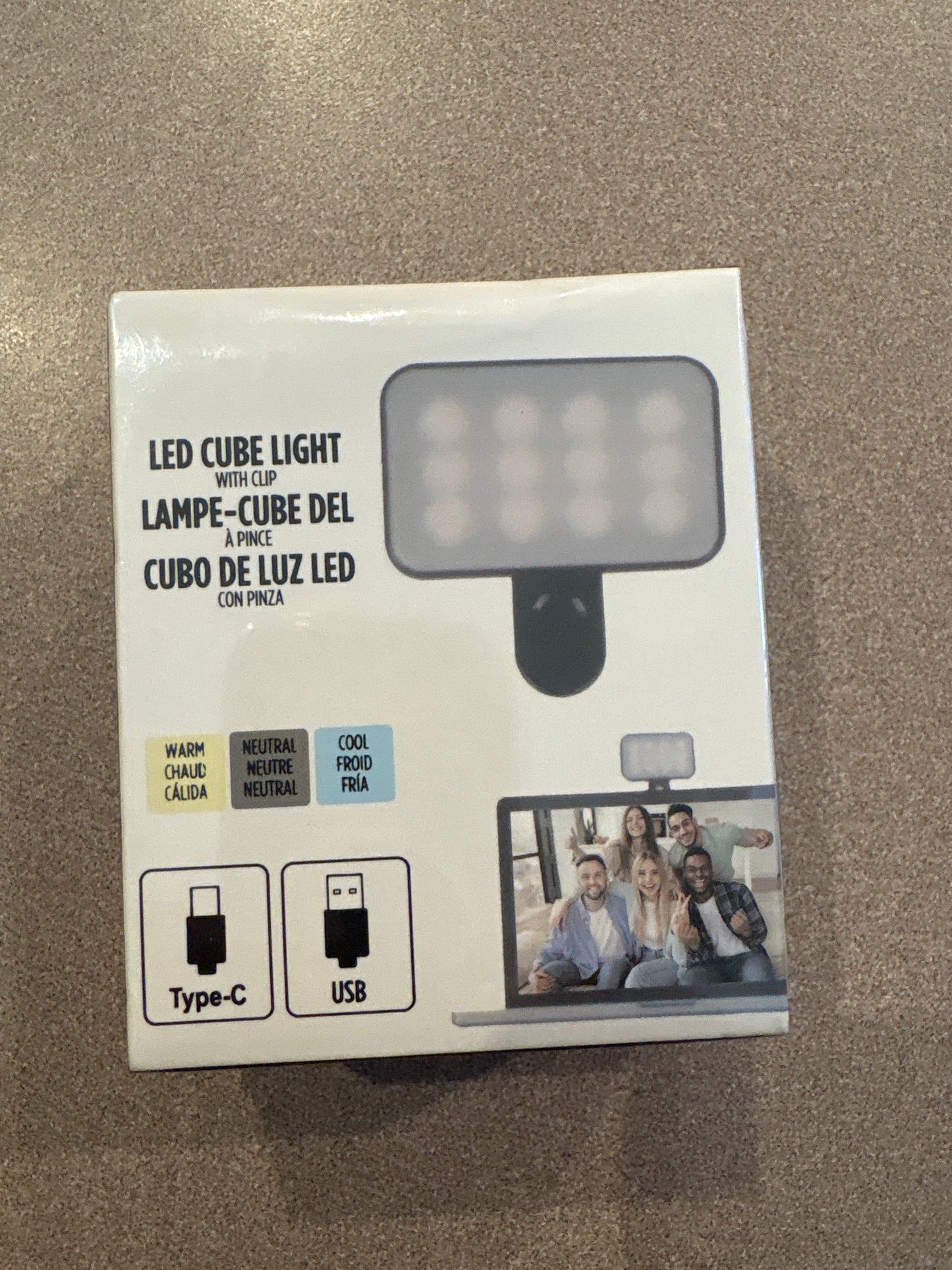 Led cube light with clip