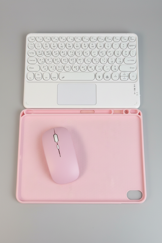 Smart keyboard with case and wireless mouse