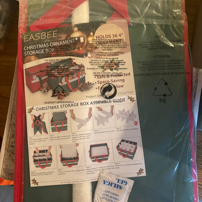 EASBEE Christmas ornament storage box