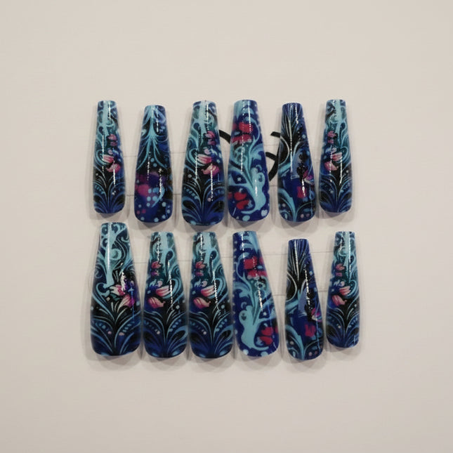 Blue press on nails - Foostuff! Amazing Deals Every Day!