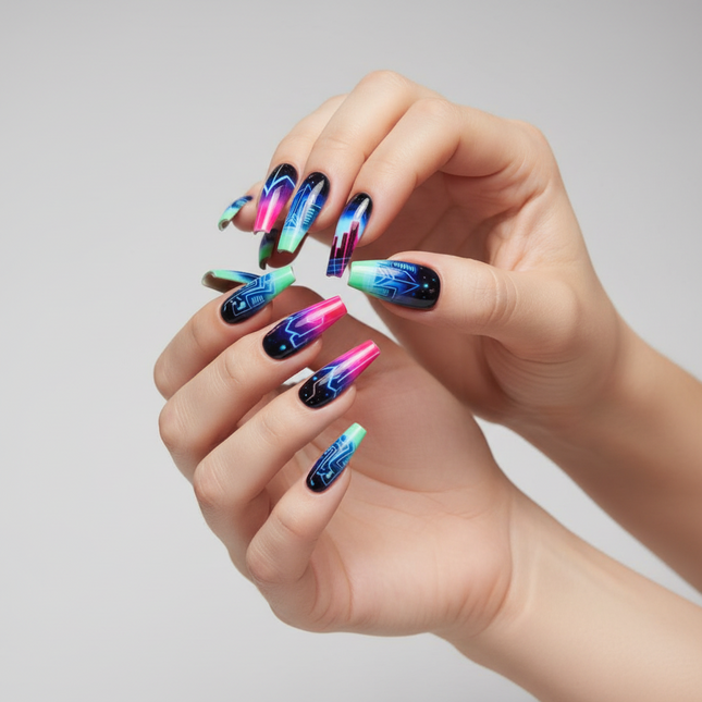 False Nails Blue-black