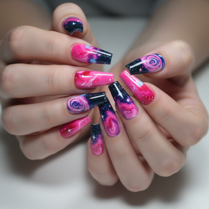 False Nails Pink-Purple