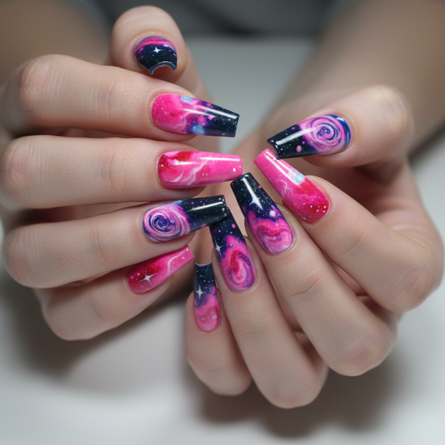 False Nails Pink-Purple