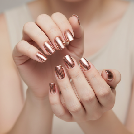 Metallic gold press on nails
