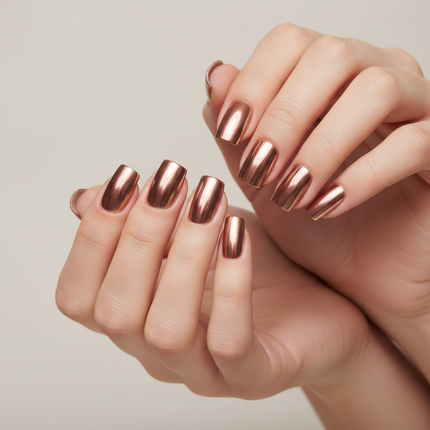 Metallic gold press on nails