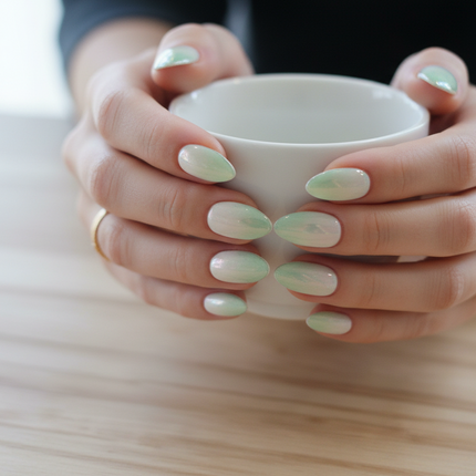 Mint green effortless press-on nails