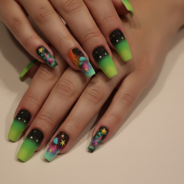Neon press on nails