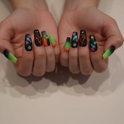 Neon press on nails