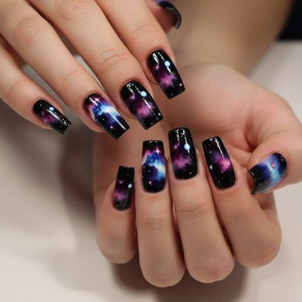 Night sky press on nails