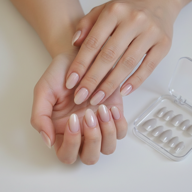 Pearl white press on nails