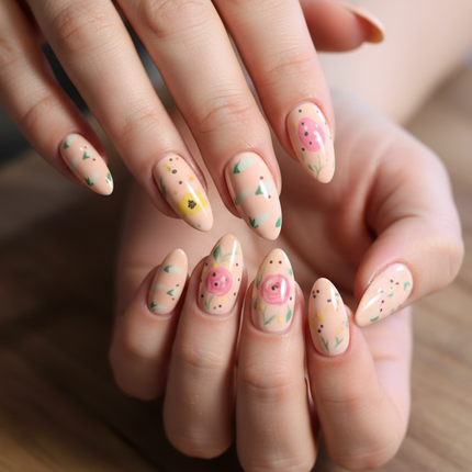 Pink effortless press-on nails
