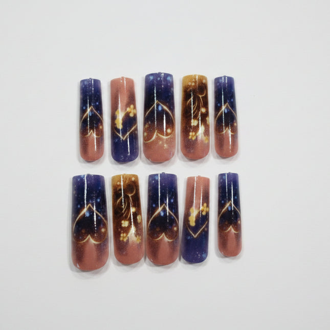 Purple hearts press on nails - Foostuff! Amazing Deals Every Day!