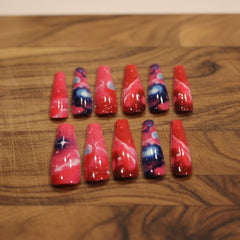 Red Solar system press on nails - Foostuff! Amazing Deals Every Day!