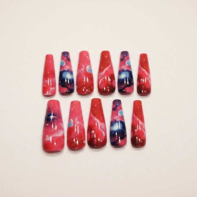 Red Solar system press on nails - Foostuff! Amazing Deals Every Day!