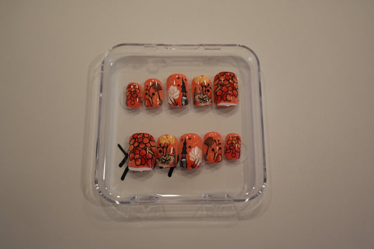 Red/Orange press on nails - Tula Rose
