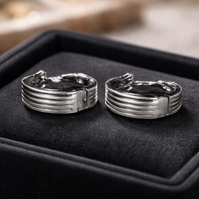 Silver loop earrings for pierced ears - Foostuff! Amazing Deals Every Day!