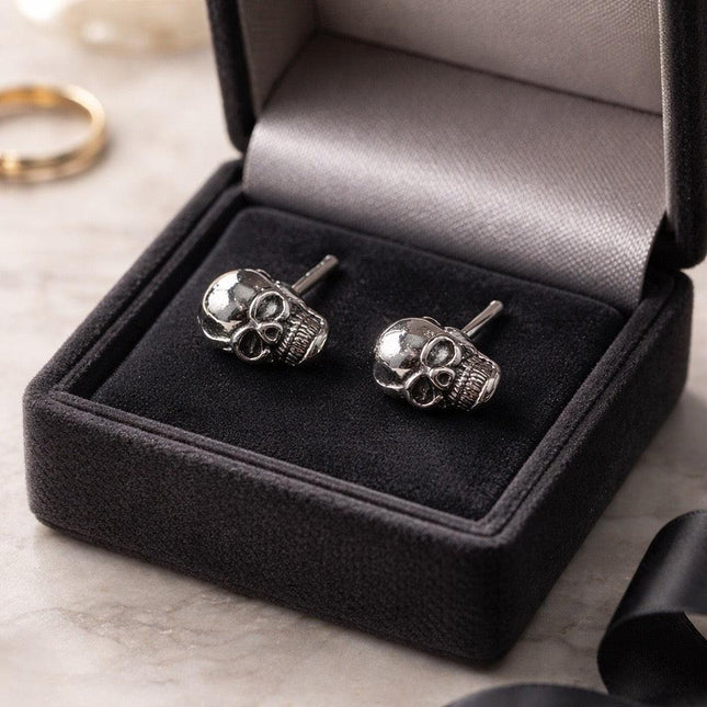 Silver skull earrings for pierced ears - Foostuff! Amazing Deals Every Day!