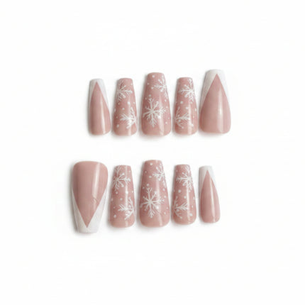 White snowflake effortless press-on nails - Foostuff! Amazing Deals Every Day!